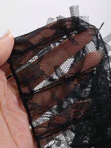 FRIFUL Ladies' Solid Color Simple Daily Wear Lace Bowknot Tie Back Tank Top - Black - View 8