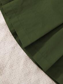 SHEIN Elladie kids 年輕女孩卡通熊刺繡短袖上衣和純色百褶裙2件套裝 - 彩色 - 查看 7