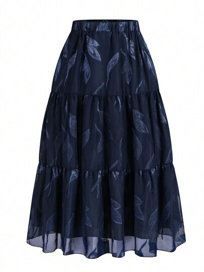 Modelyn 大码印花半身裙，休闲度假风，适合约会、派对、海滩、假日、婚礼、鸡尾酒会、日常休闲等场合。完美适用于春夏秋三季。