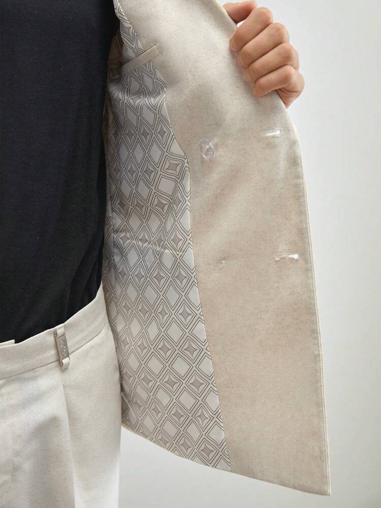 Men's Woven Casual Long Sleeve Blazer Jacket, Suitable For Spring And Autumn Seasons, For Fall Winter