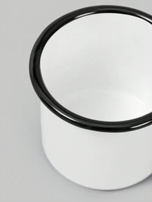 ROMWE Kawaii Một chú mèo hoạt hình dễ thương và những ngôi sao viền đen Phong cách tối giản Cốc cá nhân - màu đen - Xem 4