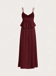 SHEIN VCAY Trang phục đi nghỉ của phụ nữ - Màu Đỏ Sâu - Xem 2