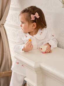 Souflis Souflis 2入組嬰兒女童長袖上衣和長褲套裝 - 白色 - 查看 5