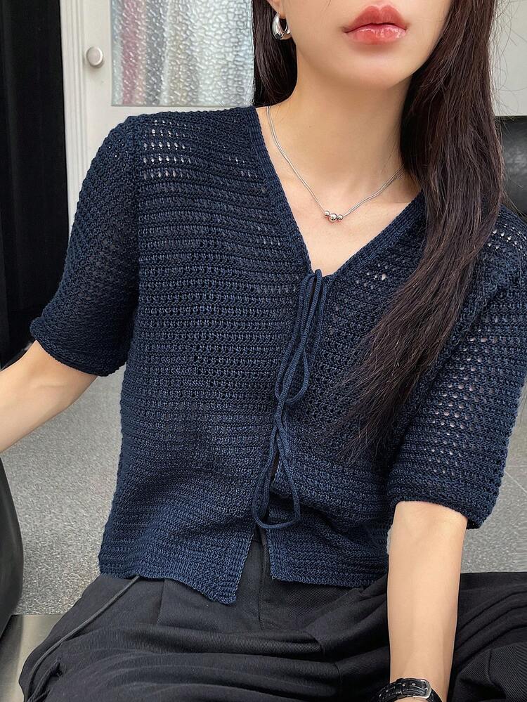 Ladies' Cutout Knit Top With Straps