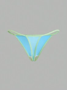 SHEIN Ensemble de trois slips tongs imprimés de style blocs de couleurs Y2K campus vibrant pour femmes, culottes tongs sexy