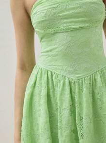 COSMINA Solid Color Women's Strapless Sleeveless Summer Dress - Green - View 8