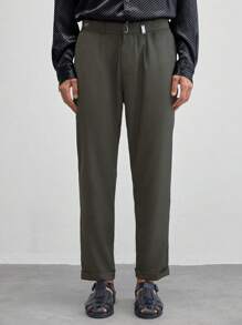 Manfinity VCAY Quần dệt nam ngang lưng thường ngày, thích hợp mặc hàng ngày vào mùa thu - màu xanh lá - Xem 2