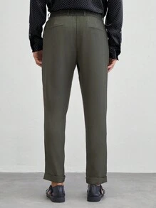 Manfinity VCAY Quần dệt nam ngang lưng thường ngày, thích hợp mặc hàng ngày vào mùa thu - màu xanh lá - Xem 6