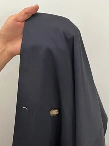SHEIN EZwear 90年代深灰色落肩雙排釦束腰風衣 - 深灰色 - 查看 9