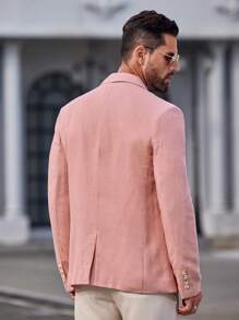 Manfinity VCAY Men's Woven Casual Blazer, Spring/Autumn Season - Pink - View 2