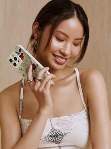 MONSE Cover per cellulare compatibile con iPhone, con stampa casuale, per vacanze - Multicolore - Visualizzare 4