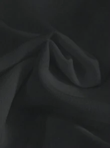 INAWLY Plus Size Solid Color Turn-Down Collar Casual Long Sleeve Shirt Fall Cloth For Women - Black - View 3