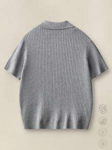 Manfinity VCAY 男式纽扣前短袖休闲衬衫，带口袋，常春藤风格，开学季，秋冬