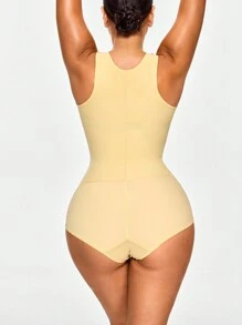 SHEIN Shape Modelujące krótkie body z odkrytym biustem i regulowanym 3-stopniowym zapięciem Body Shaper Butt Lifter-Wyszczuplanie talii brzucha, damska bielizna modelująca