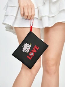 Betty Boop | ROMWE Cartoon Sweet And Cute Storage Bag, Large Capacity Portable Foldable Shopping Tote Bag With Coin Purse , Cute - Black - View 8