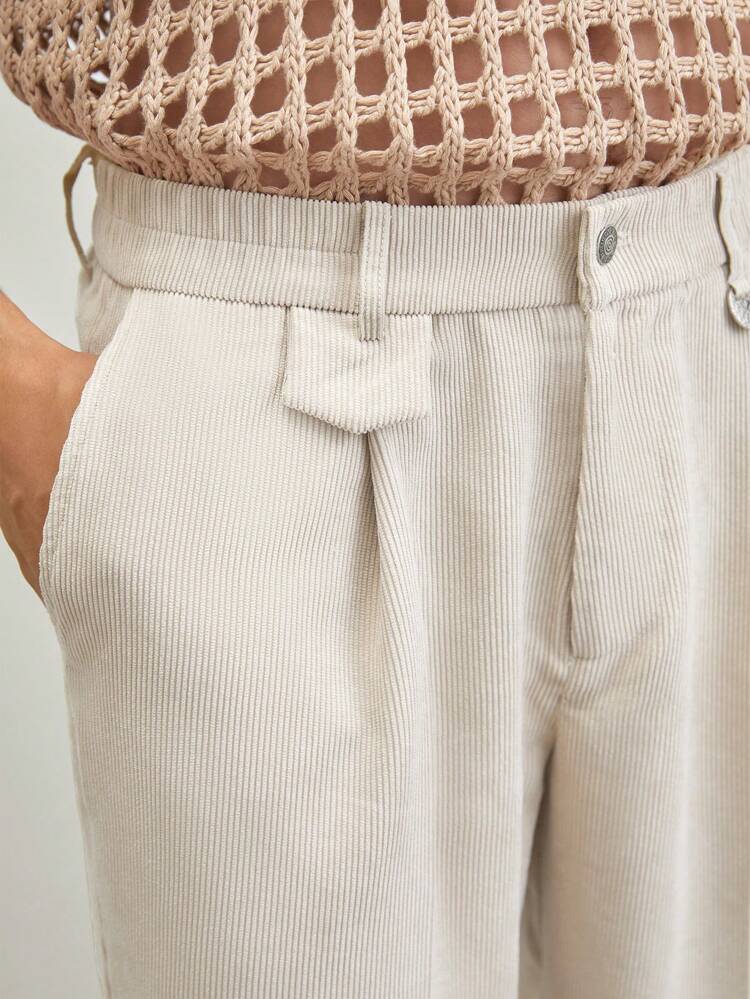 Men Woven Fit Long Casual Mid-Waist Straight Suit Pants Suitable For Daily Use In Spring And Summer