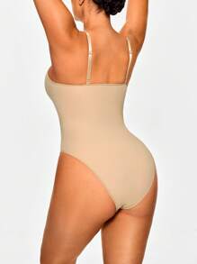 SHAPORA Shaping Brief Bodysuit Body Shaper Bust&Butt Lifter With Adjustable Closure Bottom-Tummy Waist Control - Khaki - View 2