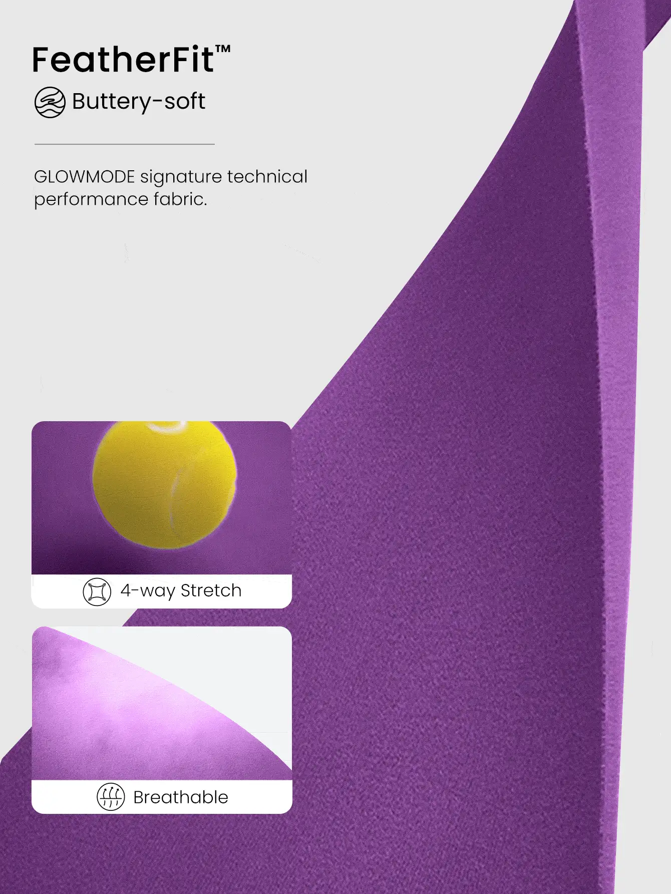 GLOWMODE FeatherFit™ Essential Multi-Strap Bra Light Support Low Impact Yoga Daily - Purple - View 4