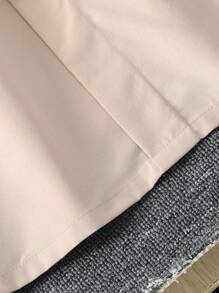 青少女彩塊長袖連帽連衣裙 - 杏色 - 查看 7