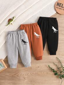 3 cái/bộ Quần dài in hình khủng long cho bé trai, mùa thu - Nhiều màu - Xem 1