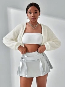 SHEIN Explorewe Teen Girls' Short Dual-Fleece Jacket - White - View 5