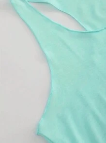 INAWLY Plus Size Letter Printed Casual Summer Tank Top Graphic Women Tops - Blue - View 3