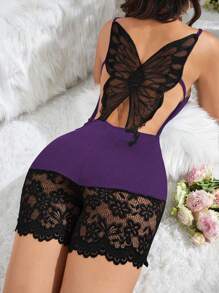 Sexy Hollow-Out Bowknot Women's Sleepwear Jumpsuit