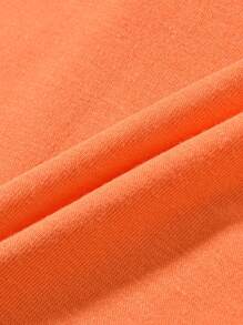 SHEIN Tween Girls' Fashionable 2pcs Set: Pink 3D Flower Cami Top & White Shorts - Orange - View 7