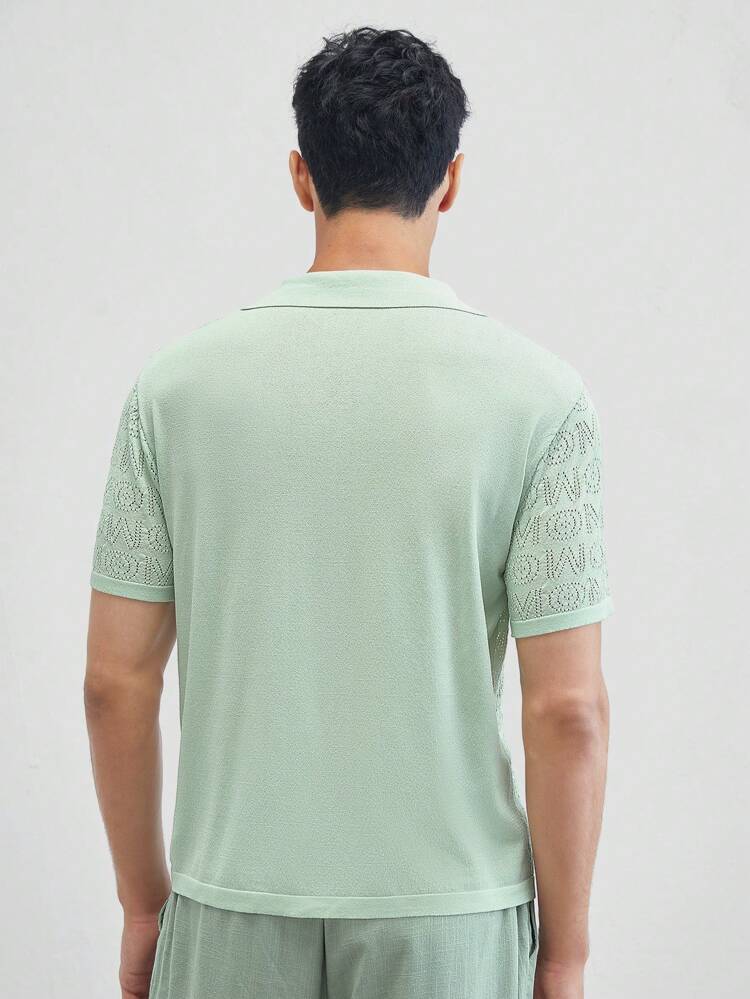 Men's Knitted Casual Short Sleeve Sweater
