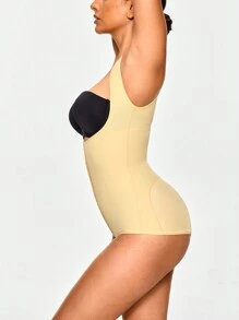SHEIN Shape Modelujące krótkie body z odkrytym biustem i regulowanym 3-stopniowym zapięciem Body Shaper Butt Lifter-Wyszczuplanie talii brzucha, damska bielizna modelująca