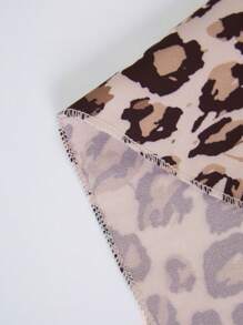 Chiquease Allover Print Deep V-Neck Casual Long Sleeve Dress - Khaki - View 3