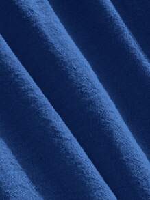 SHEIN EZwear Blue Casual Spaghetti Strap Backless Babydoll Dress