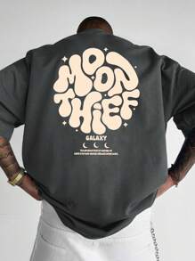 男士修身休闲圆领T恤 - 深灰色 - 查看 1