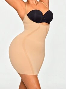 SHEIN Shape Shaping Open-Bust Shapewear Slip Dress Body Shaper Bust& Butt Lifter-Tummy Waist Thigh Control