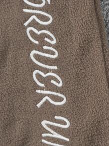 少女簡約日常兩件套裝，上衣和褲子 - 咖啡棕 - 查看 5