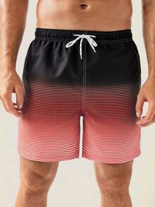 Manfinity Swimmode Men's Printed Drawstring Casual Beach Shorts For Holiday Outfits - Multicolor - View 5
