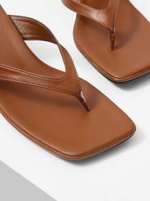 MOTF PREMIUM LADIES' SIMPLE AND VERSATILE THONG HIGH-HEELED SANDALS FOR SUMMER HALLOWEEN CHRISTMAS FALL - Brown - View 6