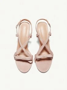 CUCCOO CHICEST Round Toe Thin High Heels Pink Bowknot Sweet Women's High-Heel Sandals