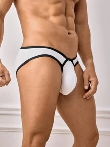 SHEIN DrisQ Slip da uomo con vita bassa e bordi a contrasto, biancheria intima sexy