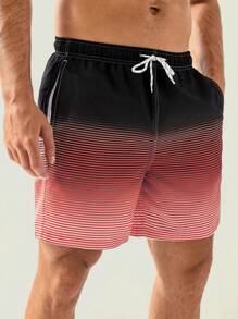 Manfinity Swimmode Men's Printed Drawstring Casual Beach Shorts For Holiday Outfits - Multicolor - View 4