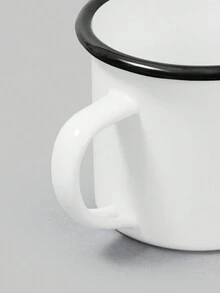 ROMWE Kawaii Một chú mèo hoạt hình dễ thương và những ngôi sao viền đen Phong cách tối giản Cốc cá nhân - màu đen - Xem 2