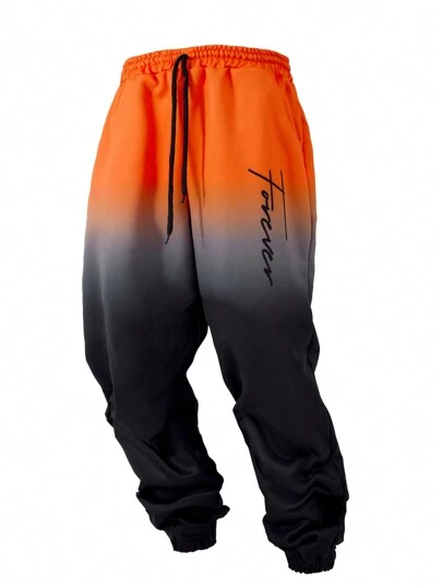 SHEIN Fantacosmos Tween Boy Casual Sports Pants With Letter Print, For Teens