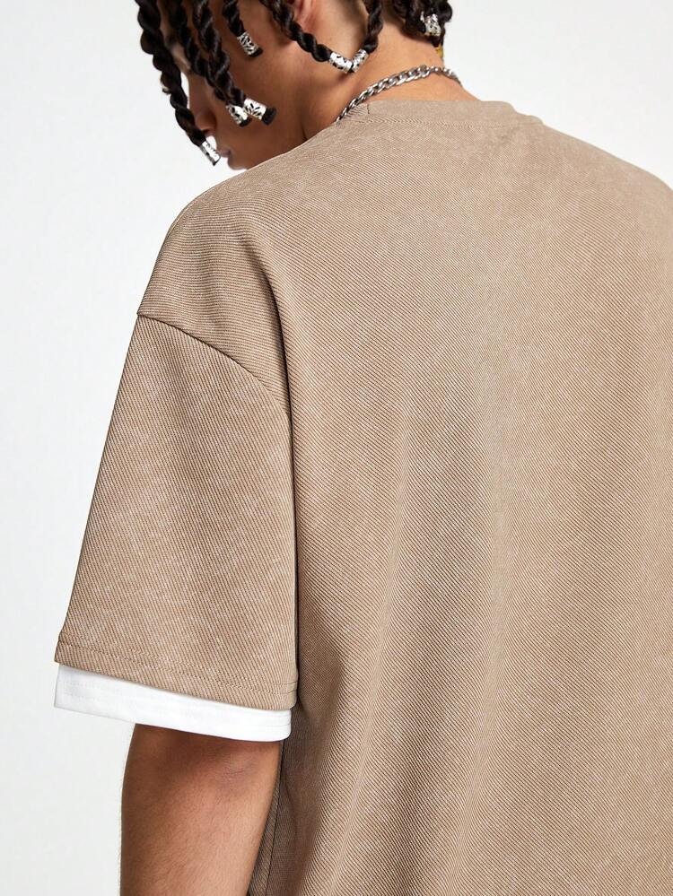 Men Summer Casual Short Sleeve T-Shirt With Slogan Print