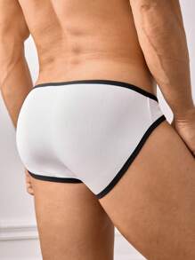 SHEIN DrisQ Slip da uomo con vita bassa e bordi a contrasto, biancheria intima sexy