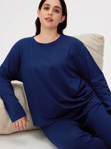 LUVLETTE Autumn And Winter Dark Blue Soft Cotton And Modal Leisure Long Women Pajama Set Lounge Sets Lingerie As Outerwear Fall Pajamas Clothes - Navy Blue - View 4