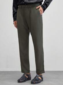 Manfinity VCAY Quần dệt nam ngang lưng thường ngày, thích hợp mặc hàng ngày vào mùa thu - màu xanh lá - Xem 3