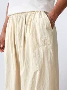 Manfinity RebelGame Quần dài co giãn chân thẳng thời trang dành cho nam giới để mặc hàng ngày - Màu be - Xem 5