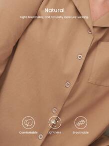 LUVLETTE Autumn And Winter Soft Brushed Cotton Basic PJ Set Women's Lounge Set Pajama Sets For Women Pants With Pockets Fall Pajamas