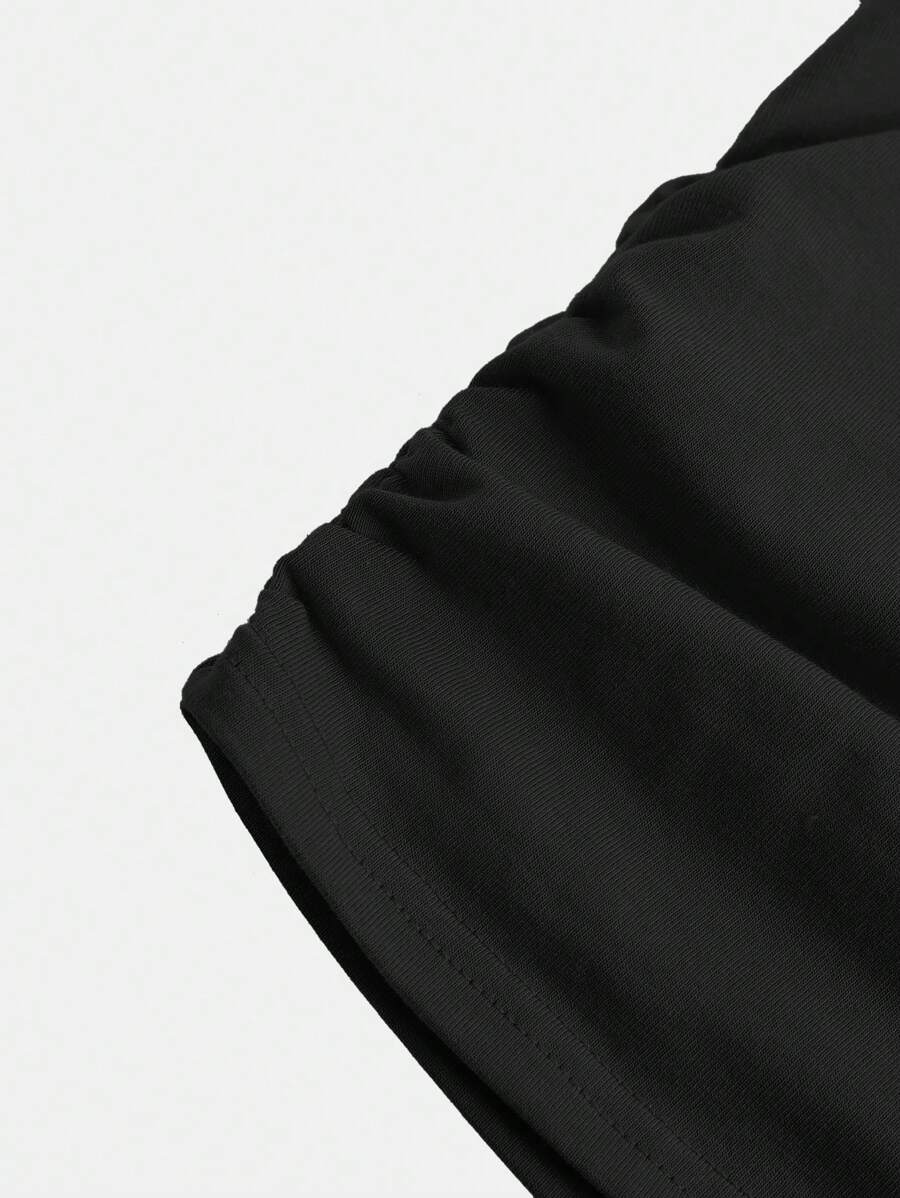 SHEIN Tween Girl Casual Round Neck Short Sleeve TShirt With Side