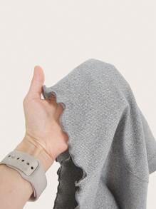 Slaydiva Quần short màu trơn đơn giản cơ bản có kích thước lớn thoải mái với chi tiết viền ren sóng dành cho nữ - Màu Xám nhạt - Xem 6